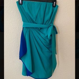 Express Turquoise and Blue Dress